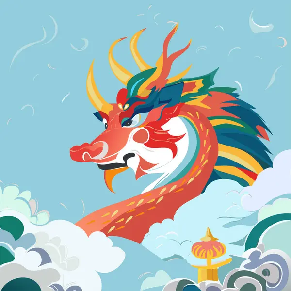 Dragão Chinês Ilustração Vetorial Ano Novo Chinês Todos Festivais Ilustração De Bancos De Imagens