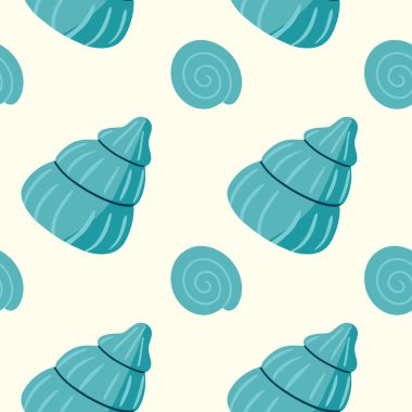 Deniz kabukları pürüzsüz desen. Ambalaj kağıdı, duvar kağıdı, çıkartma, defter kapağı için deniz kabuklarının modası.