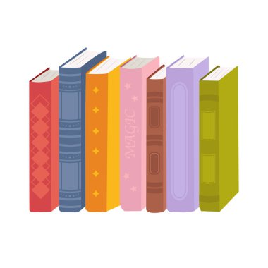 Dünya Kitap Günü. Beyaz arkaplan üzerine kitapları olan vektör illüstrasyonu.