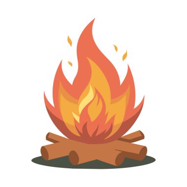 Beyaz arkaplanda şenlik ateşi izole edildi.