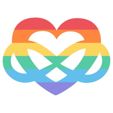Sonsuzluk işaretli kalp figürü. Gurur LGBT kalbi 