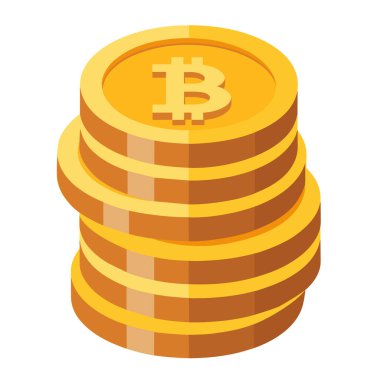 Bitcoin altın para. Bitcoin kripto para birimi sembolü beyaz arkaplanda izole.