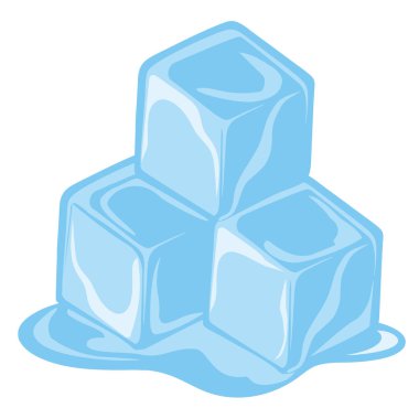 Buz küpü beyaz arka planda izole edilmiş. Buz küpü vektör çizimi. Buz küpü simgesi