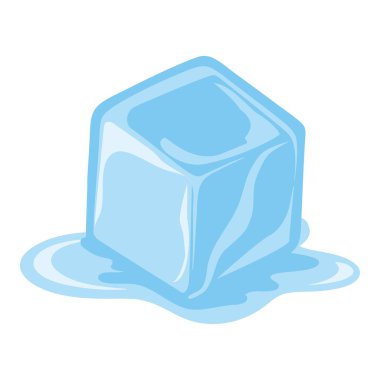 Buz küpü beyaz arka planda izole edilmiş. Buz küpü vektör çizimi. Buz küpü simgesi