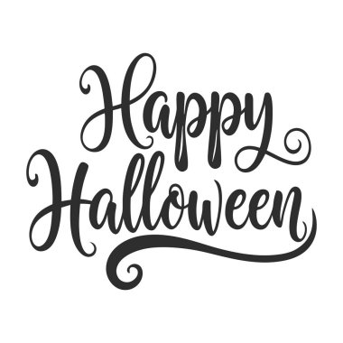 Mutlu Cadılar Bayramı mektupları. El yapımı el yazısı. Vektör illüstrasyonu.