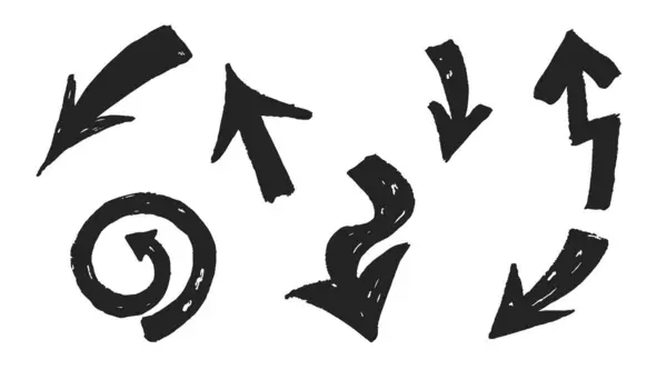 El çizilmiş oklar. Vektör çizimi. Grunge tarzı.