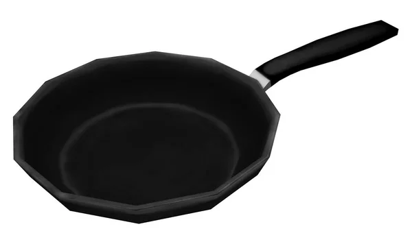 A 3D Low Poly Illustration of A Frying Pan.