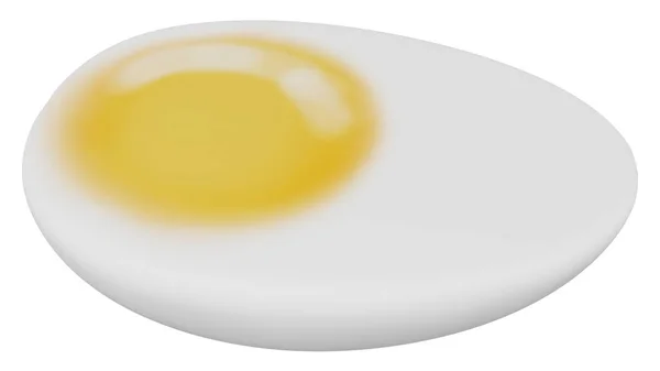 A 3D Cartoon Illustration of A Boiled Egg.