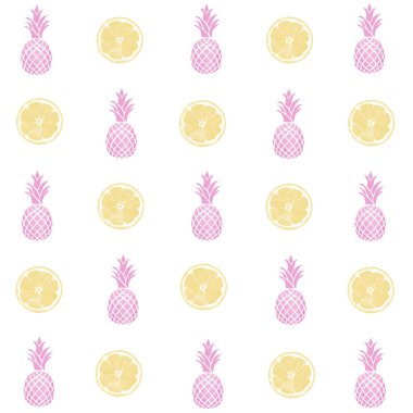 Sarı limon ve pembe ananas bitmeyen yazı