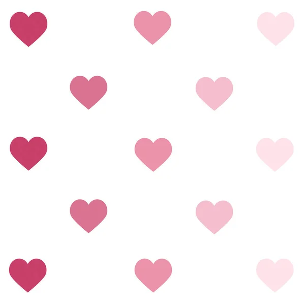 Różowy Ombre Kolorowe Serca Białym Podłożu Bezszwowy Wzór — Zdjęcie stockowe