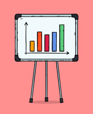 Ters çevirme grafiğinin vektör grafiği. Renkli çizgi grafiği. Çizim tarzında elle çizilmiş illüstrasyon.