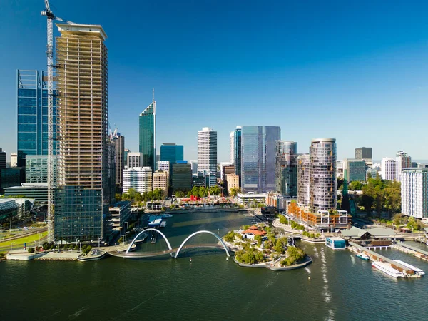 Aerial View Elizabeth Quay Perth City Daytime — Stock Photo, Image