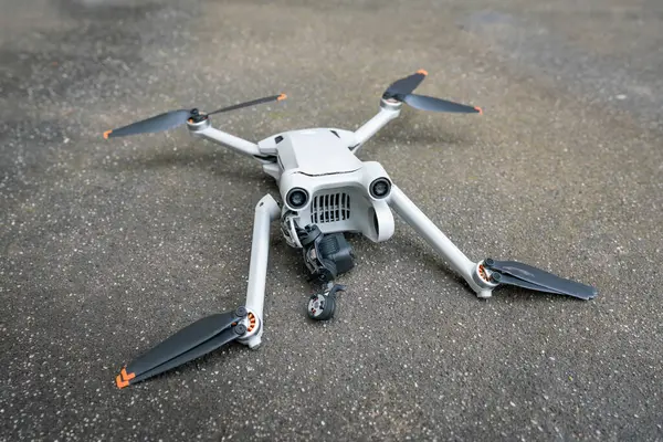 Stock image Crashed drone fall out of the sky with serious damage