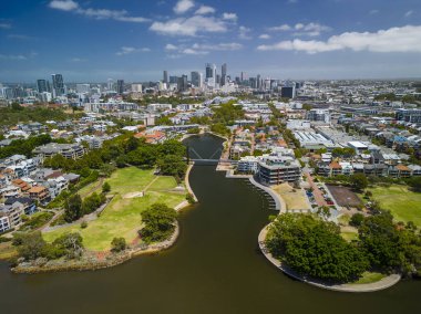 Avustralya 'daki Perth CBD' nin hava görüntüsü