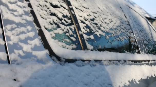 Сіра Машина Снігу Крупним Планом — стокове відео