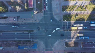 Şehir kavşağı hava görüntüsü. İHA.