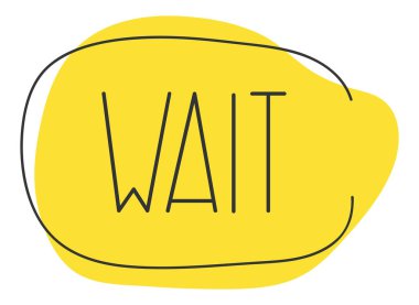 Konuşma balonunda bekle. Çizgi film biçimi.