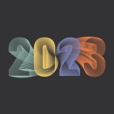 Mutlu yıllar 2023 metin tasarımı