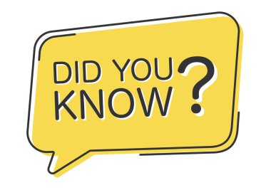 Bunu biliyor muydun? Popüler sanat tarzında komik konuşma balonu. Komik konuşma. Pencere diyaloğu. Satılık sarı pankart.