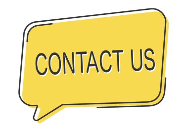 Popüler sanat tarzında komik konuşma baloncuğuyla bağlantı kurun. Komik konuşma. Pencere diyaloğu. Satılık sarı pankart.