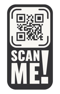 QR kodu beni konuşma balonunda tara, konseptimi tara, simge.