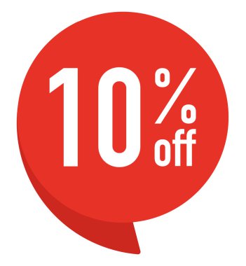 Yüzde 10 indirimli. Renkli kırmızı konuşma balonu, tırnak içinde. Web sitesi için blog yönetimi, blog yazma ve yazma. Sosyal ağlar, reklamlar, afişler için kavram posteri