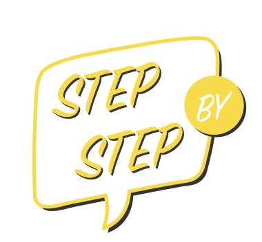 Konuşma balonunda adım adım metin