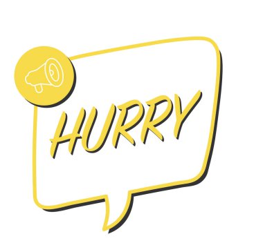 Acele metni olan organik konuşma balonu.