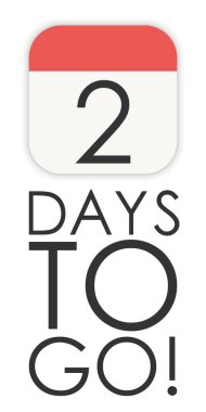 İki gün kaldı, vektör işareti. Geri sayım tasarımı.