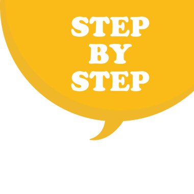 Konuşma balonunda adım adım metin