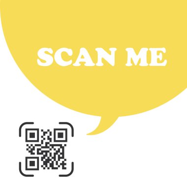 Akıllı telefonun QR kodu. Yazıt beni akıllı telefon simgesi ile tarıyor. Ödeme için QR kodu. Vektör.