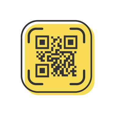 Akıllı telefonun QR kodu. Yazıt beni akıllı telefon simgesi ile tarıyor. Ödeme için QR kodu. Vektör.