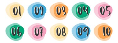 Sayı Bilgi- Grafik Bullet 1 'den 10 Vektöre, Bilgi Numarası