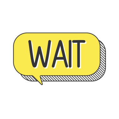 Konuşma balonunda bekle. Çizgi film biçimi.