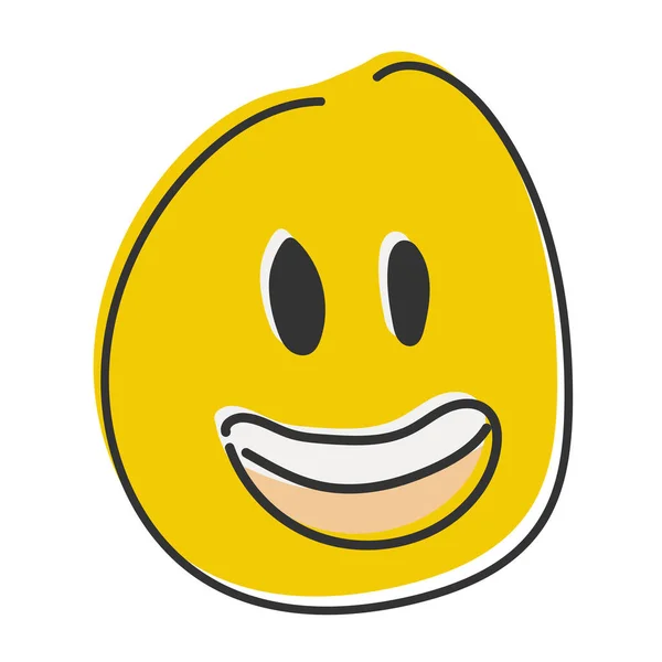 Estilo Plano Emoji Único Icono Dibujo Mano Icono Divertido Emoticon —  Fotos de Stock