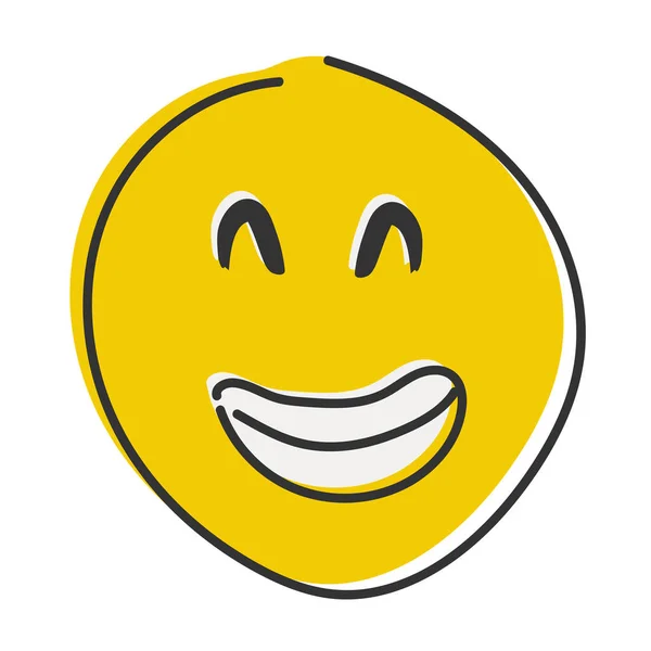 Estilo Plano Emoji Único Icono Dibujo Mano Icono Divertido Emoticon —  Fotos de Stock