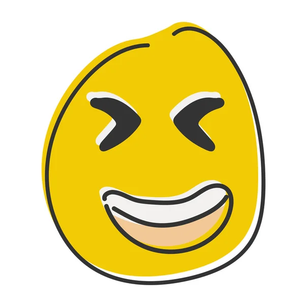 Einzelne Emojis Flachen Stil Hand Zeichnen Symbol Spaß Ikone Emoticon — Stockfoto