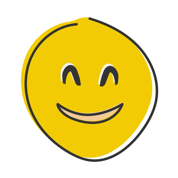 Emoji Sorridente Bonito Cara Feliz Com Bochechas Coradas Alegre Envergonhado — Fotografia de Stock
