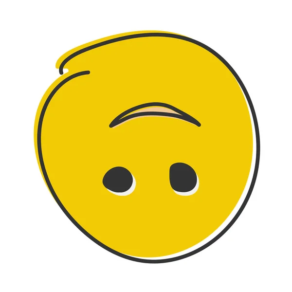 Obrácená Emoji Hloupý Emotikon Převrácenou Žlutou Tváří Ručně Kreslený Emotikon — Stock fotografie