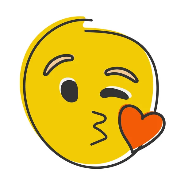 Bacia Emoji Amore Emoticon Con Labbra Che Soffiano Bacio Emoticon — Foto Stock