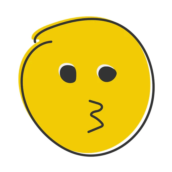 Besar Emoji Con Los Ojos Abiertos Emoticono Beso Con Cara — Foto de Stock