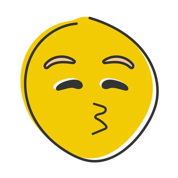 Kus Emoji Met Open Ogen Kus Emoticon Met Een Vrolijk — Stockfoto