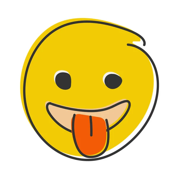 Emoji Burlón Rostro Entrecerrado Sonrisa Con Lengua Hacia Fuera Los —  Fotos de Stock
