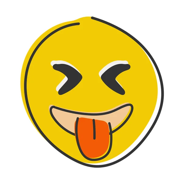 Provocar Emoji Squinting Rosto Sorriso Com Língua Para Fora Olhos — Fotografia de Stock