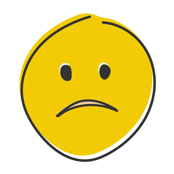Μπερδεμένο Emoji Διογκωμένο Emoticon Κατσουφιασμένα Χείλη Χειροποίητο Επίπεδου Στυλ Emoticon — Φωτογραφία Αρχείου