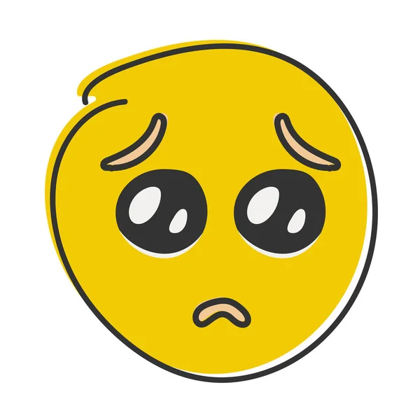 Faccia Prepotente Emoji Faccina Gialla Emoji Con Piccolo Cipiglio Grandi — Foto Stock