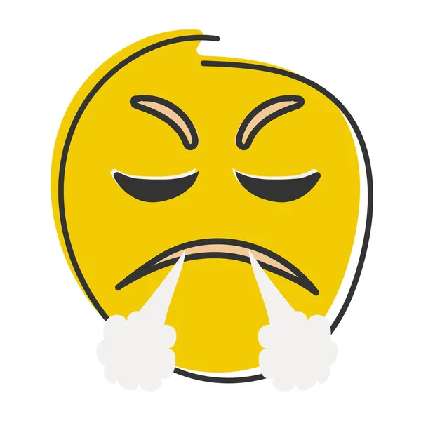 Emoji Cara Com Vapor Nariz Sorriso Irritado Com Vapor Emoticon — Fotografia de Stock