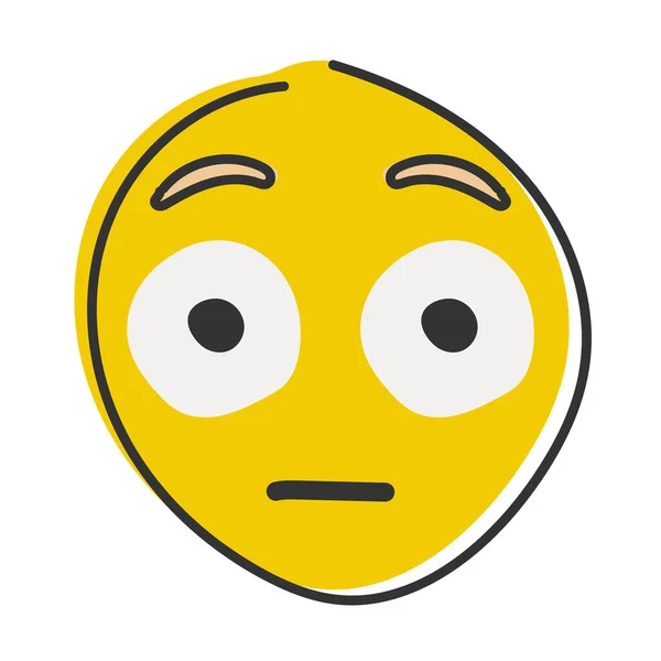 Gespoelde Emoji Beschaamd Emoticon Met Grote Ogen — Stockfoto