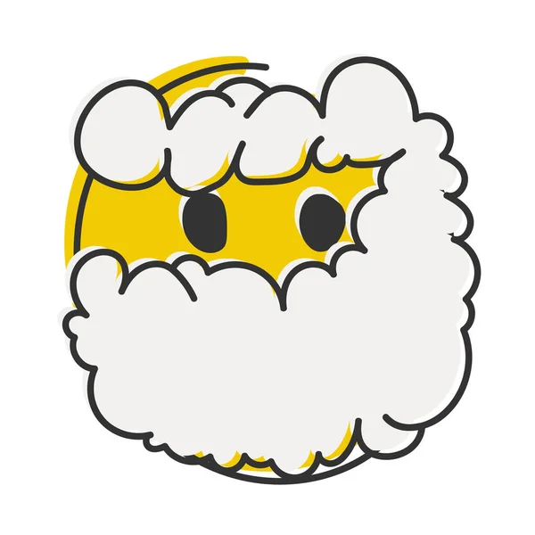 Single emoji icon. Fun icon. Emoticon. Emoji in foam. Hand drawn, flat style emoticon.