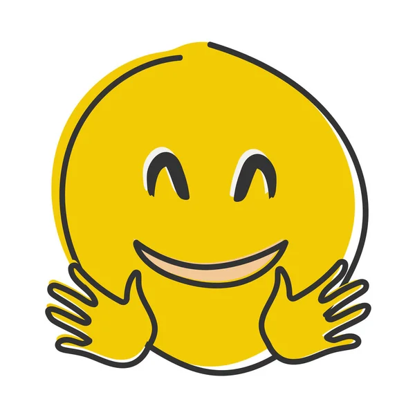 Admiration Emoji Surprised Emoticon Amazed Astonished Person Grabbing Hand Drawn — Stock Photo, Image